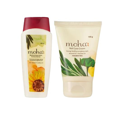 Moha Moisture Lotion 200 ml & Nail Cream 100Gm | 48H Moisturization | Refreshing Hydration | Non Sticky Feel For Men & Women